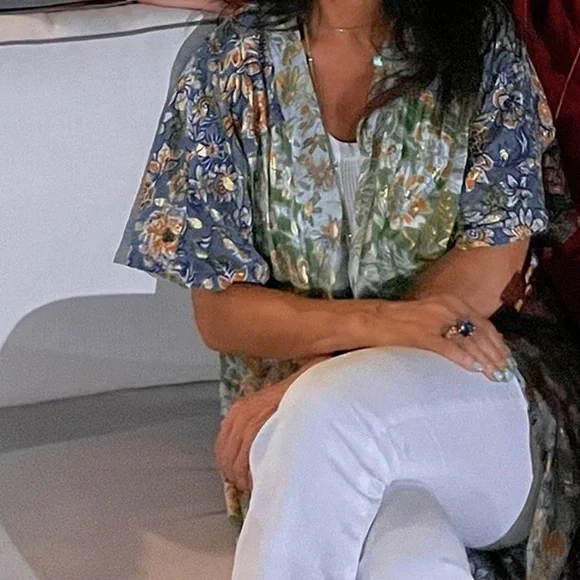 Gorgeous Anthro kimono style full length duster. One size fits all. - Picture 9 of 9